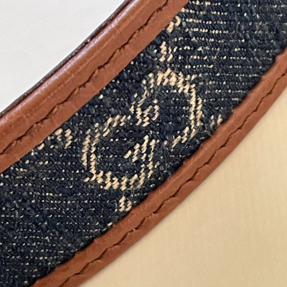 Gucci GG Jacquard Denim and Leather Belt 65/25.5 main image 6